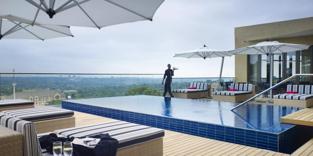 A photo taken of Southern Sun's pool area