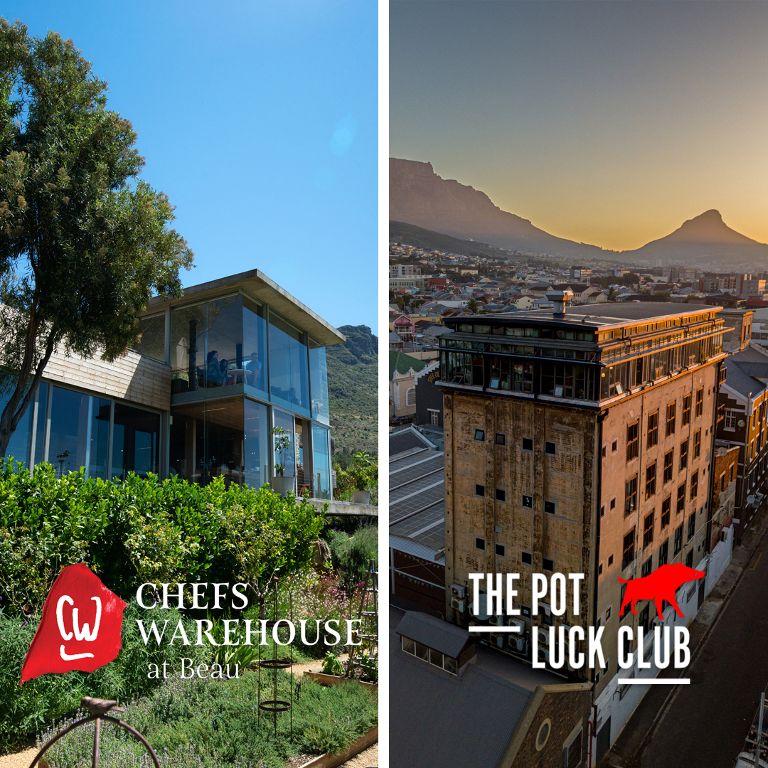 2 banners 1) Chefs warehouse at Beau 2) The Pot Luck Club